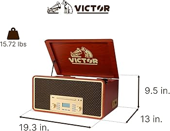 Amazon.com: Victor VWRP-5000 Monument 8-in-1 Bluetooth Turntable